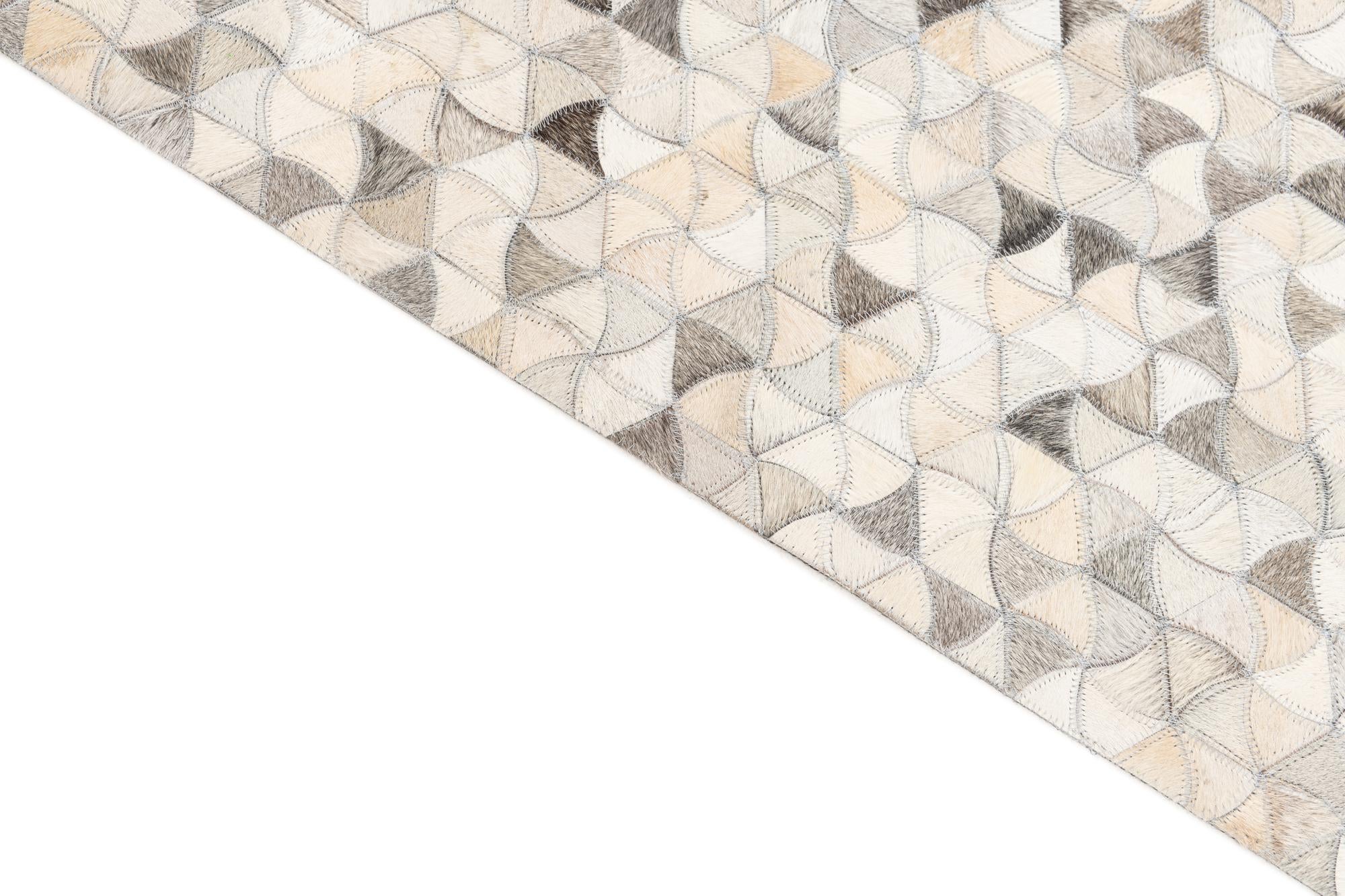 8' x 9' 10 Cowhide Leather Rug