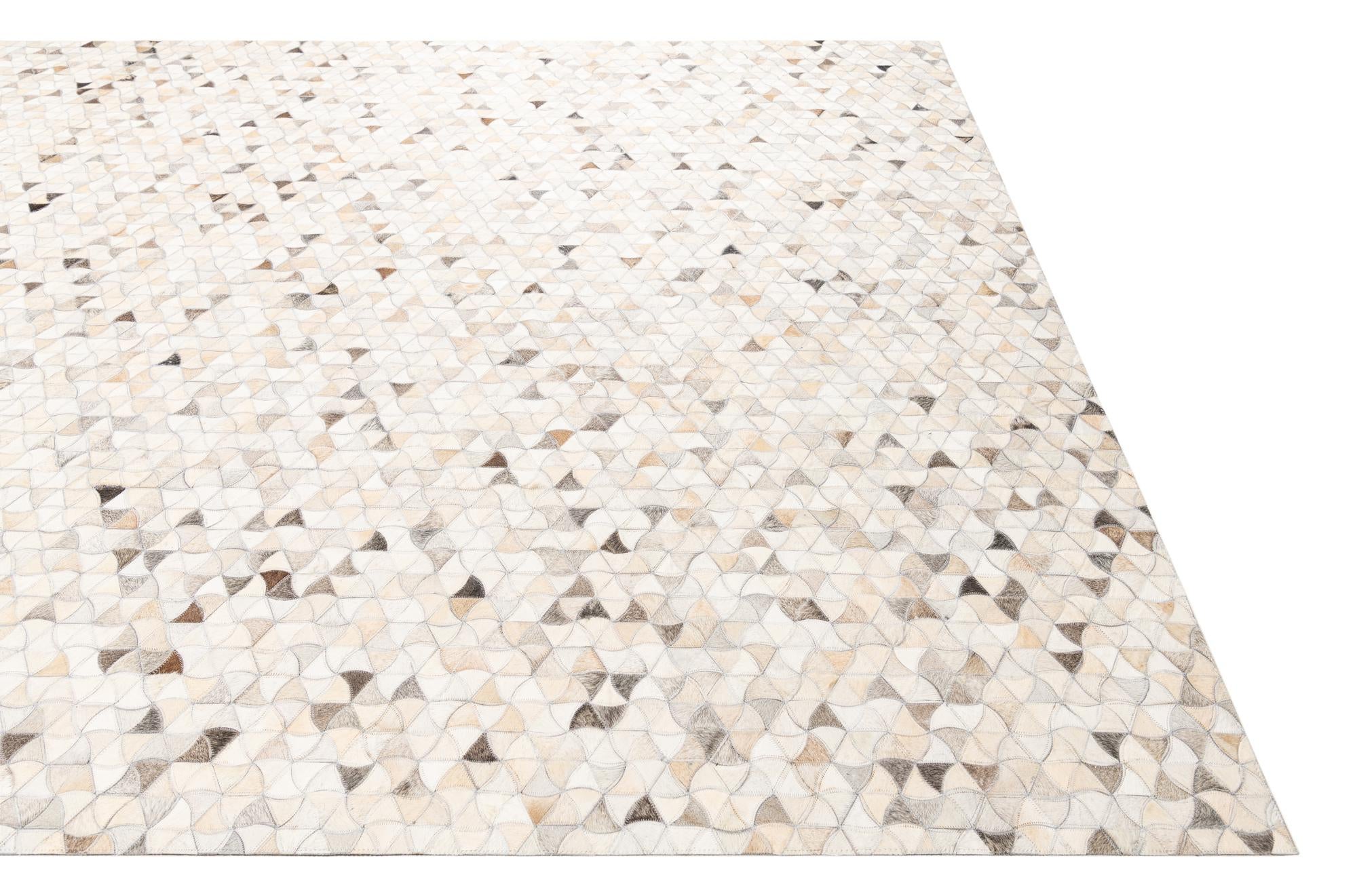 7' 8 x 10' Cowhide Leather Rug