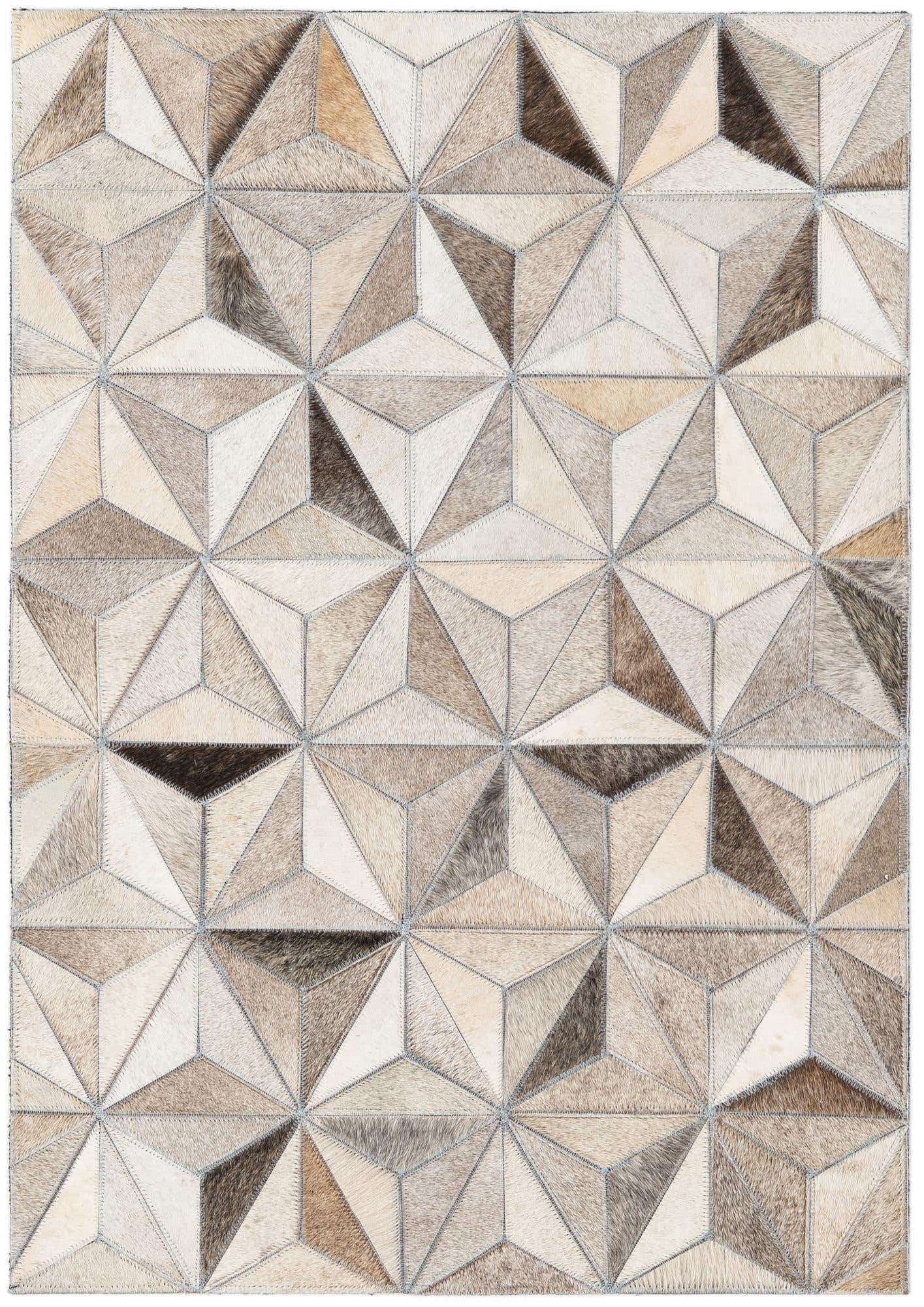 2' 1 x 3' Cowhide Leather Rug