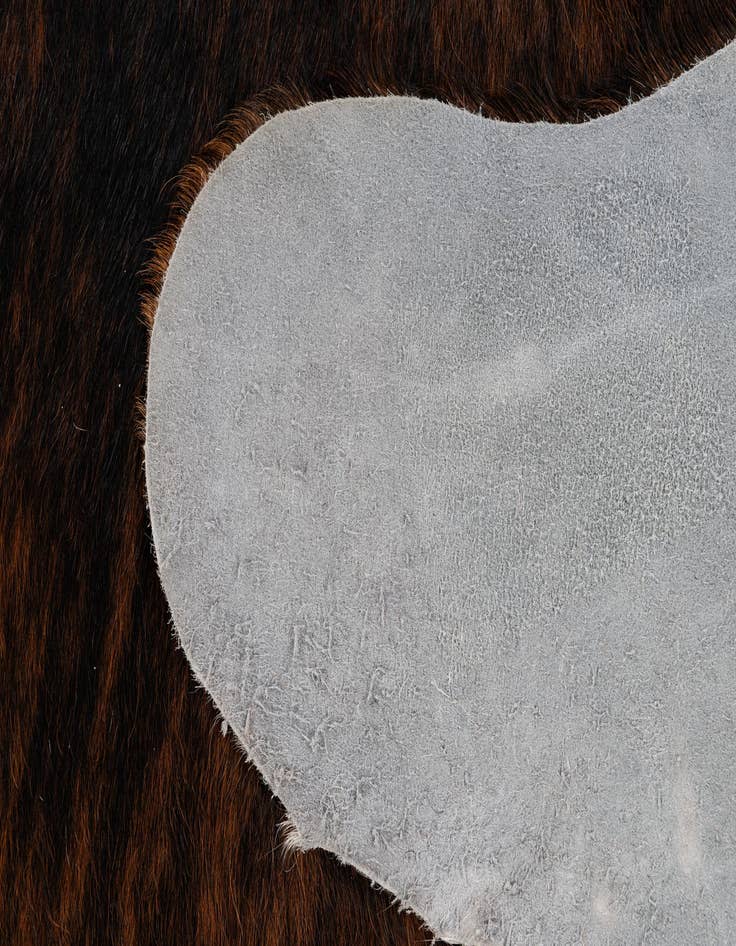 Detail image of 6' 1 x 6' 11 Cowhide Leather Rug
