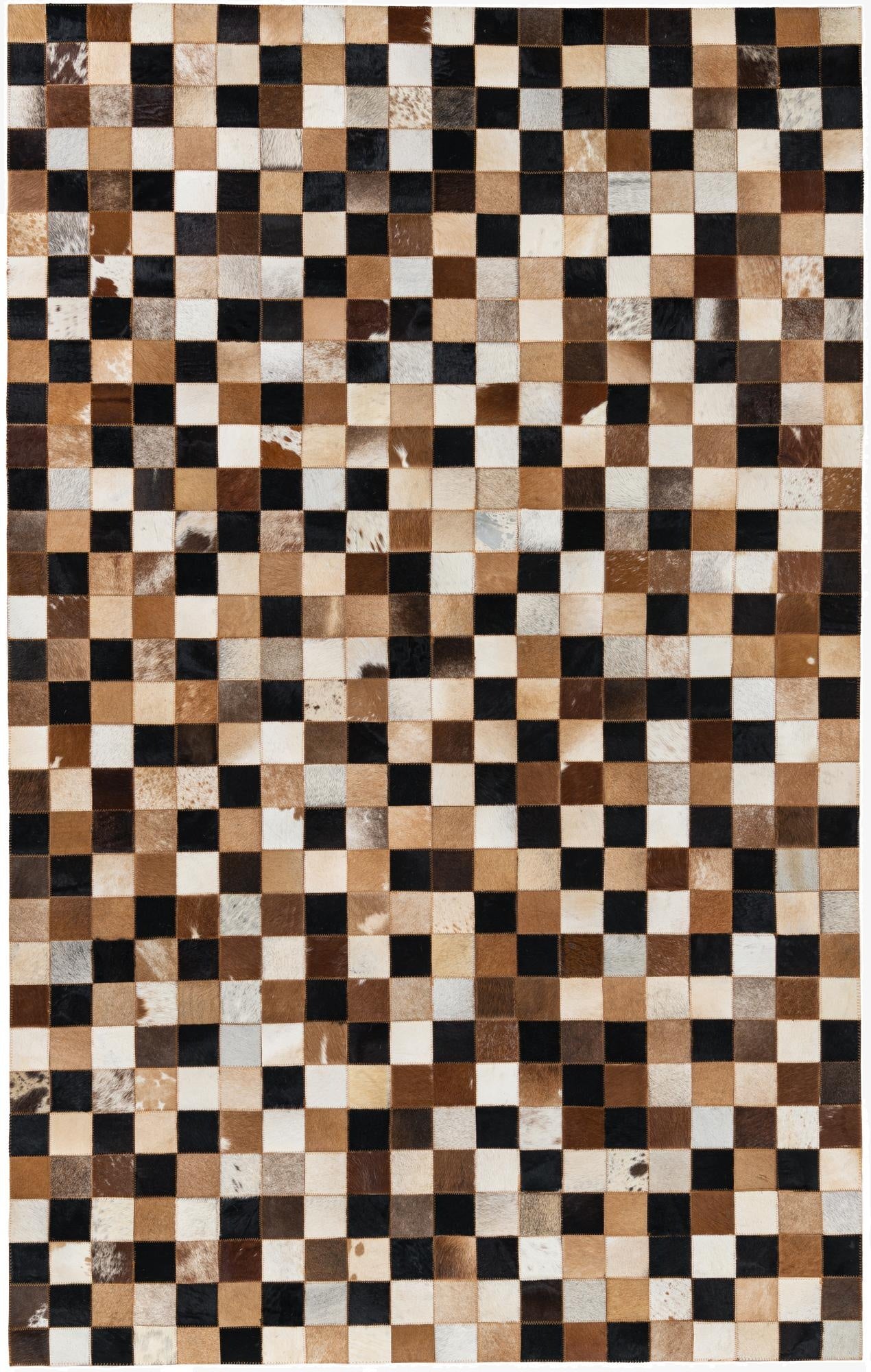 5' x 7' 10 Cowhide Leather Rug