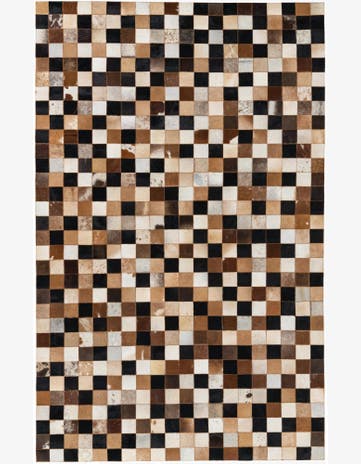 5' x 7' 10 Cowhide Leather Rug