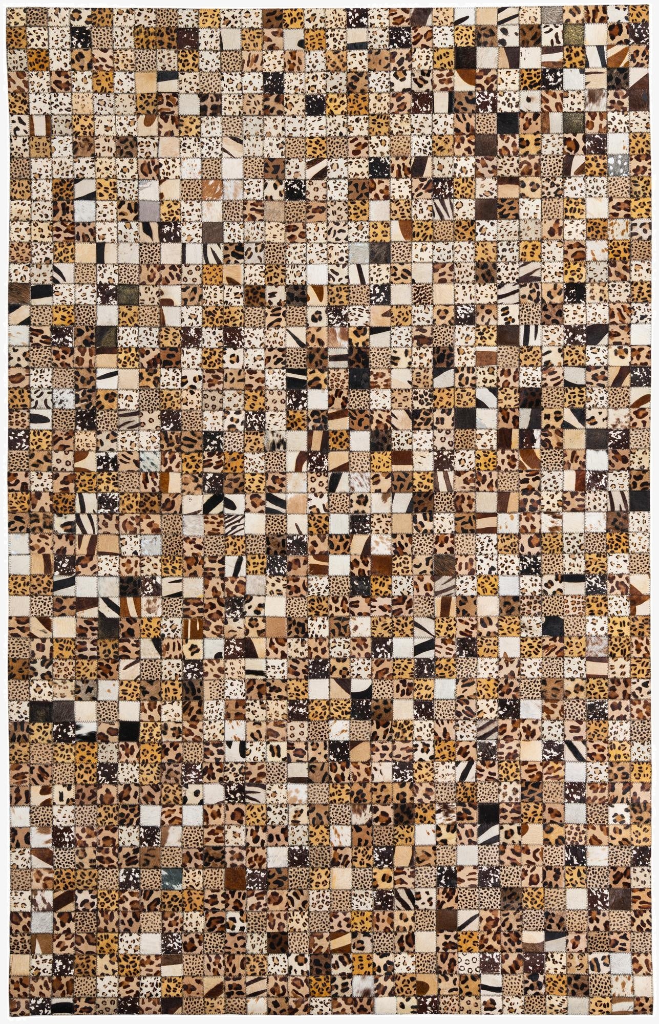 5' 1 x 8' Cowhide Leather Rug
