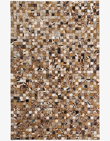 5' 1 x 8' Cowhide Leather Rug
