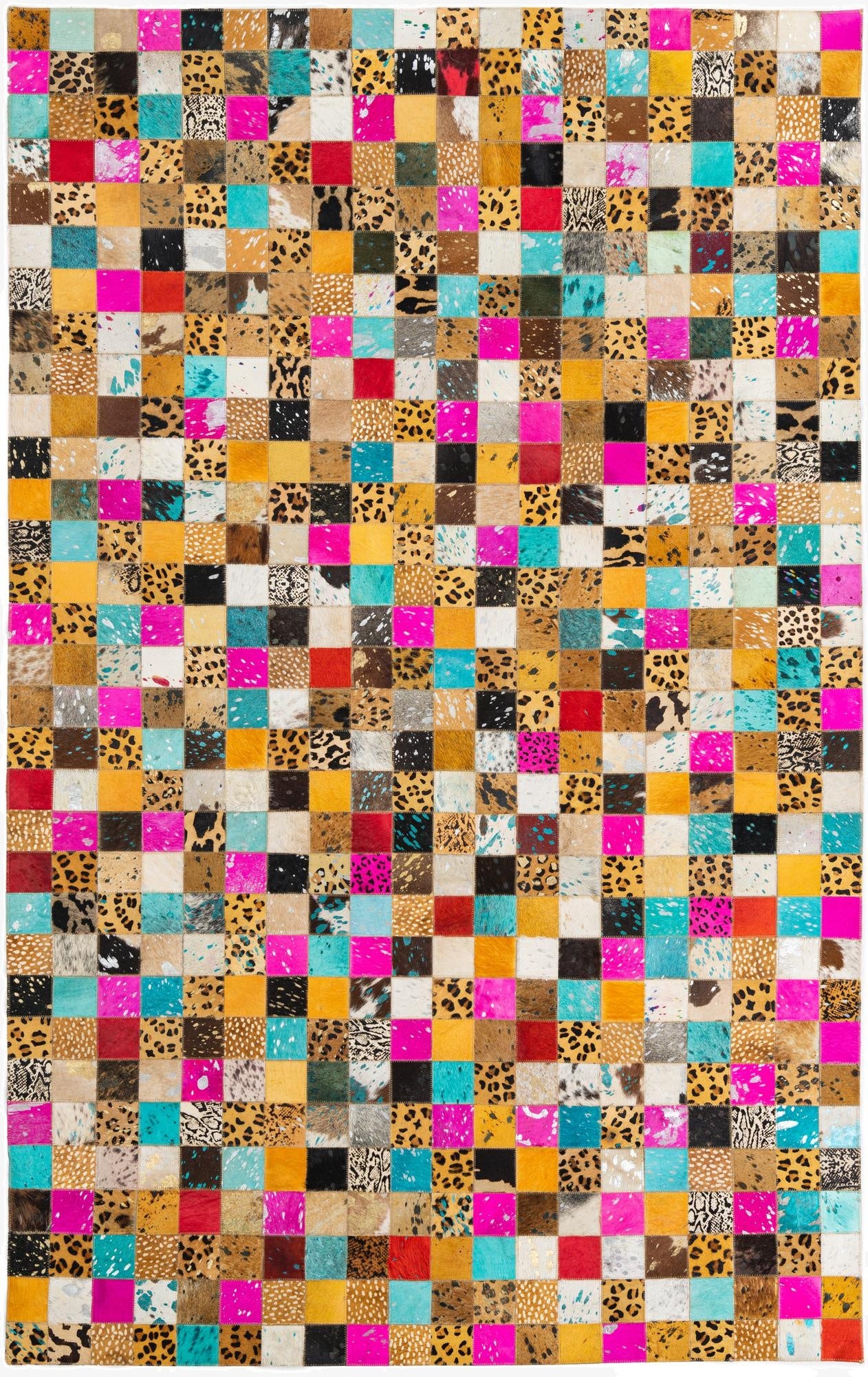 5' 1 x 8' Cowhide Leather Rug