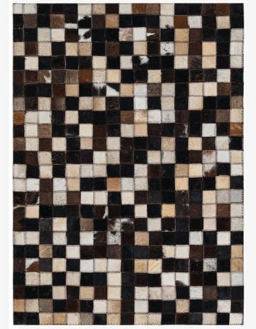 2' 1 x 3' Cowhide Leather Rug