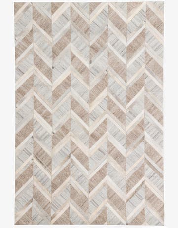 4' 1 x 6' 1 Cowhide Leather Rug