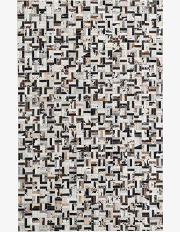 5' x 7' 10 Cowhide Leather Rug
