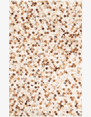 5' 1 x 8' Cowhide Leather Rug