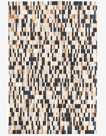 5' 1 x 7' 7 Cowhide Leather Rug