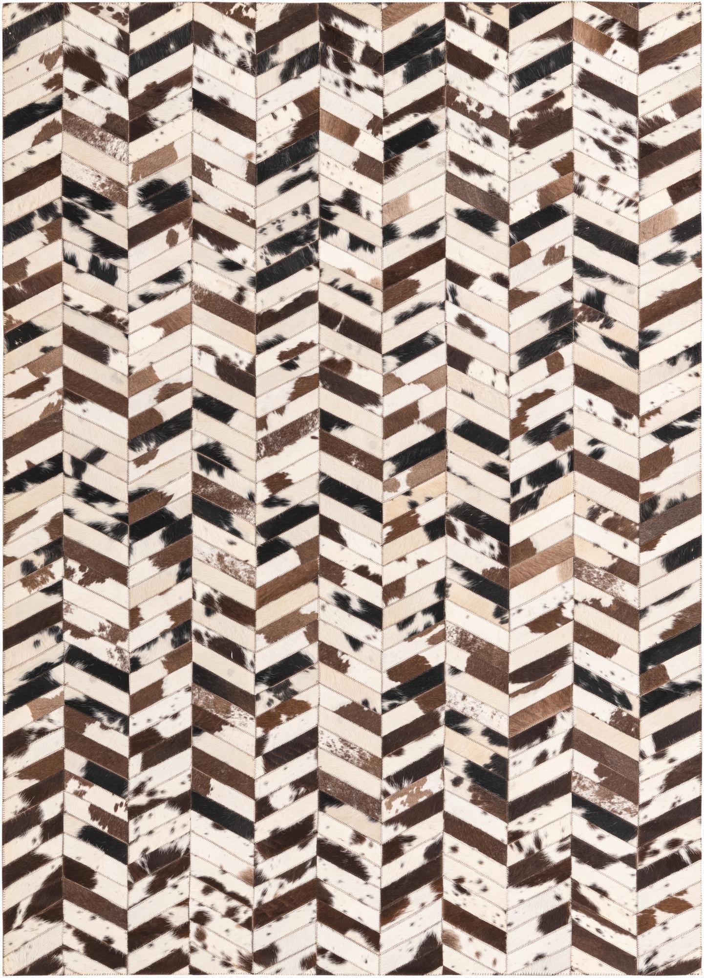 4' 9 x 6' 7 Cowhide Leather Rug