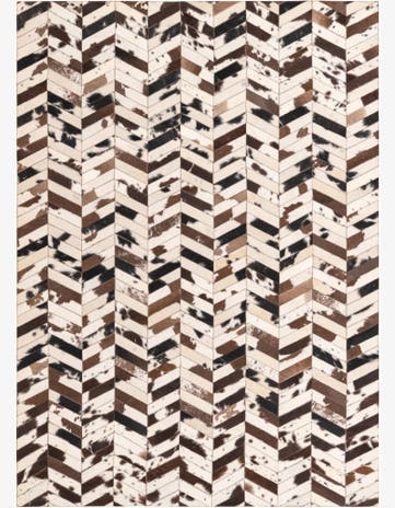 4' 9 x 6' 7 Cowhide Leather Rug