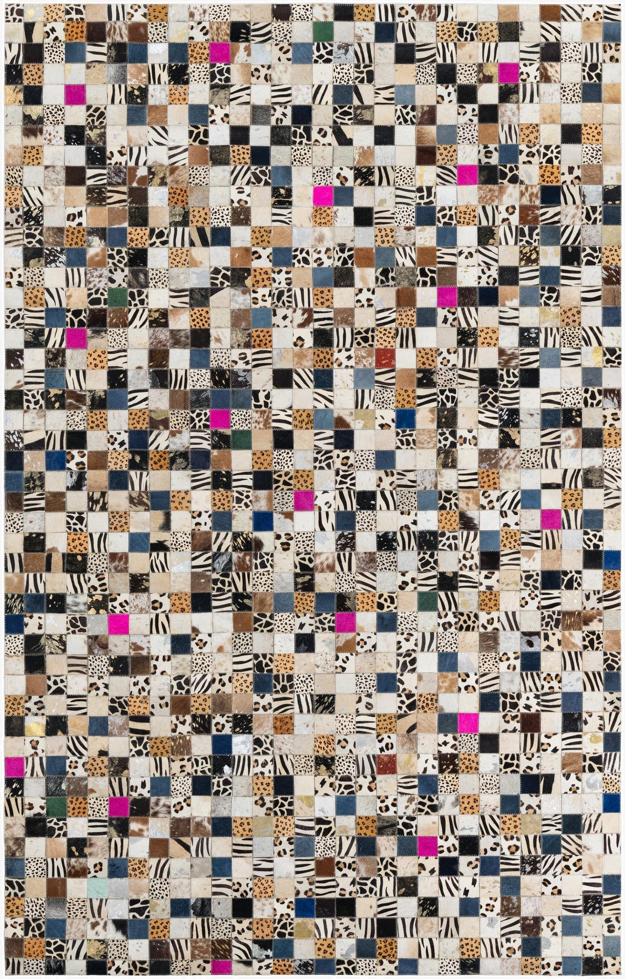 5' x 8' Cowhide Leather Rug