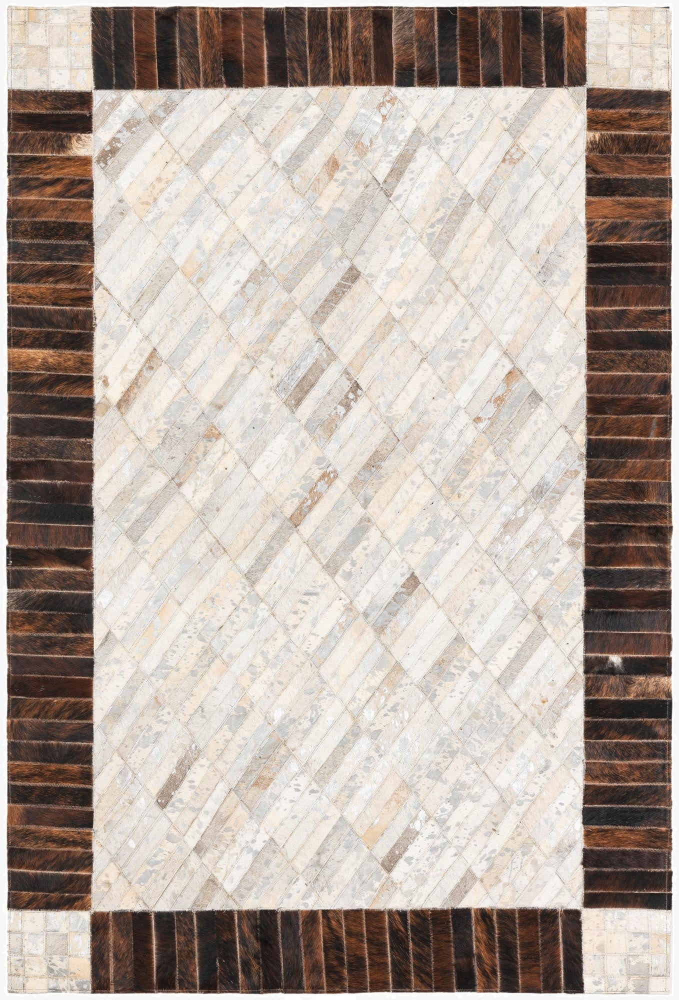 3' 10 x 5' 8 Cowhide Leather Rug