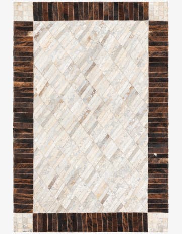 3' 10 x 5' 8 Cowhide Leather Rug