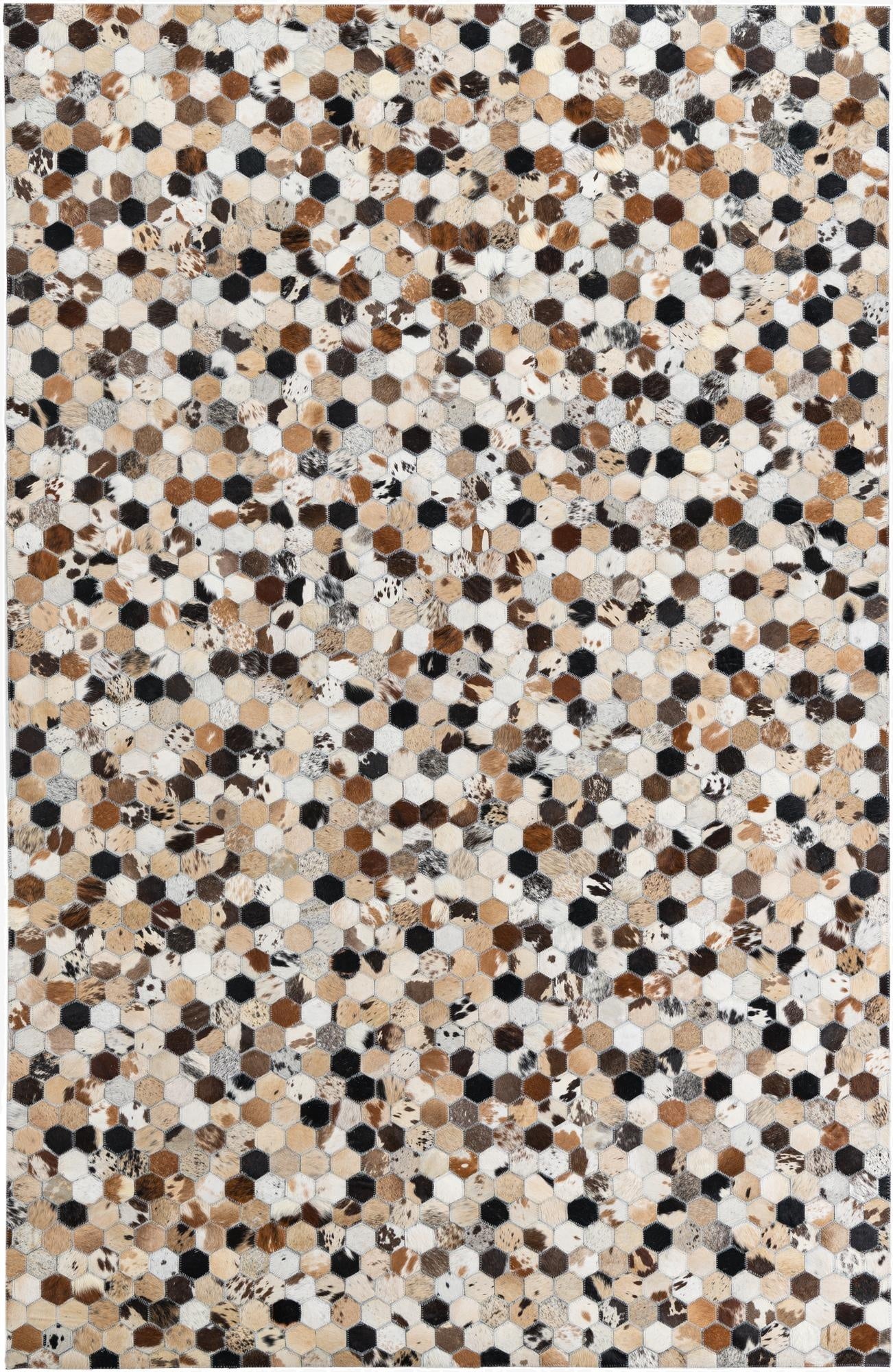 5' x 7' 9 Cowhide Leather Rug