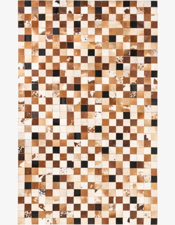 5' x 8' 1 Cowhide Leather Rug