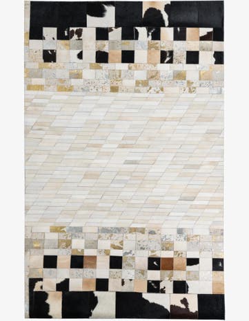 5' 1 x 8' Cowhide Leather Rug