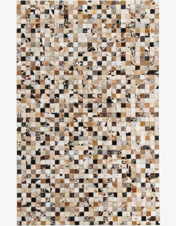 5' x 7' 10 Cowhide Leather Rug