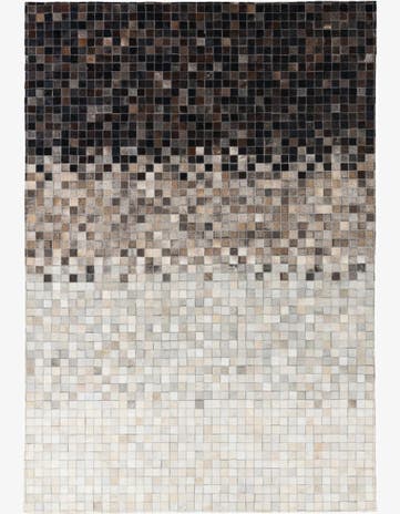 5' 3 x 7' 8 Cowhide Leather Rug