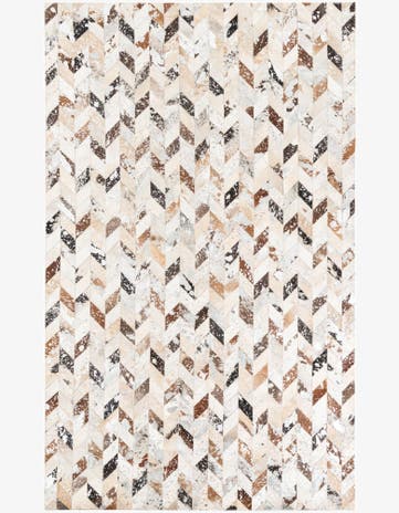 4' 10 x 8' Cowhide Leather Rug