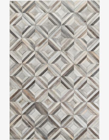 4' 7 x 7' 1 Cowhide Leather Rug