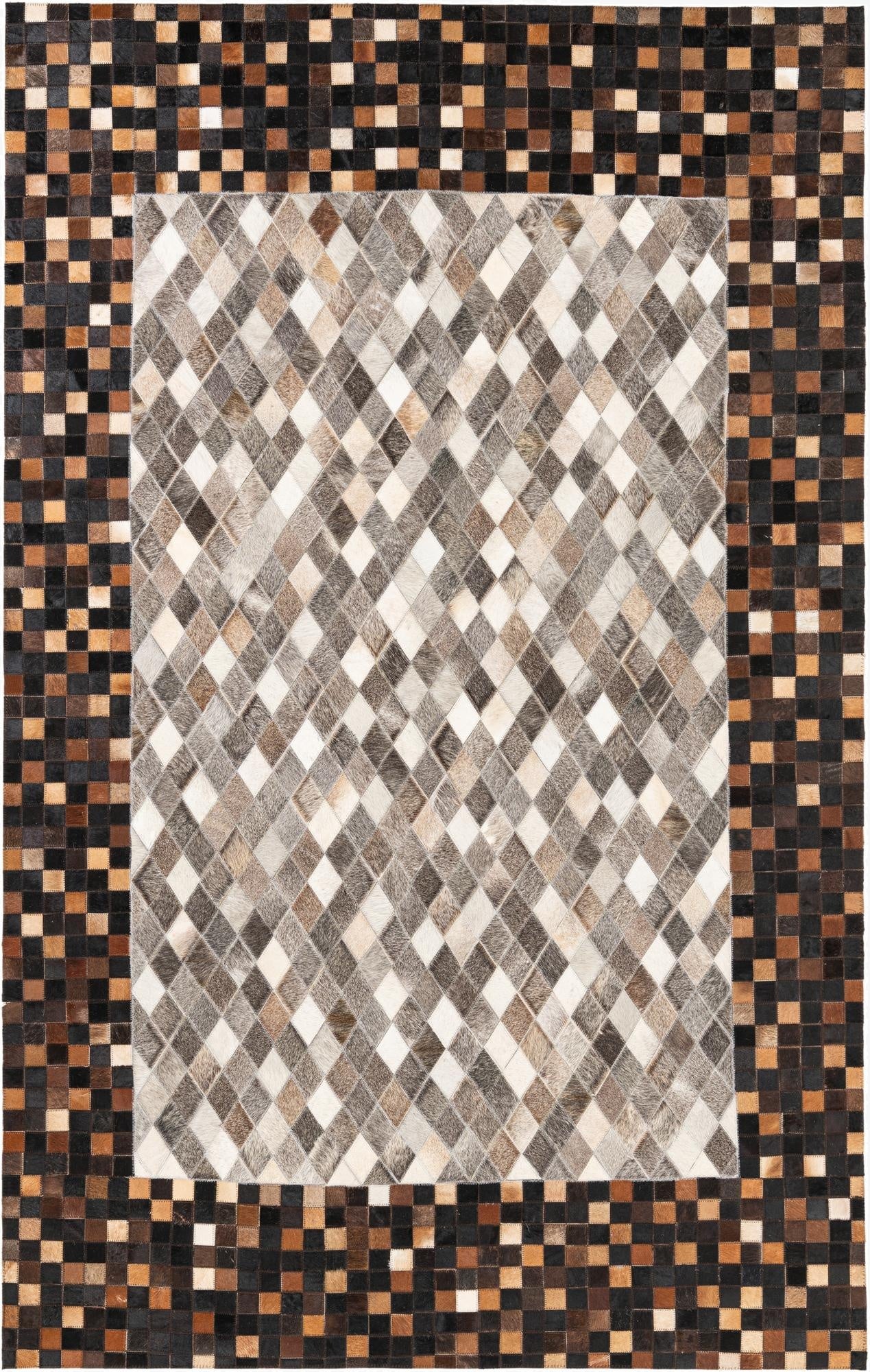 5' x 8' Cowhide Leather Rug