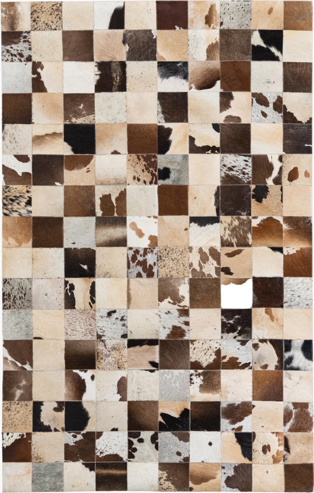 5' x 7' 9 Cowhide Leather Rug