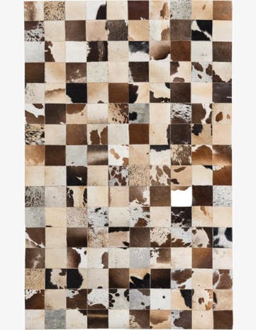 5' x 7' 9 Cowhide Leather Rug