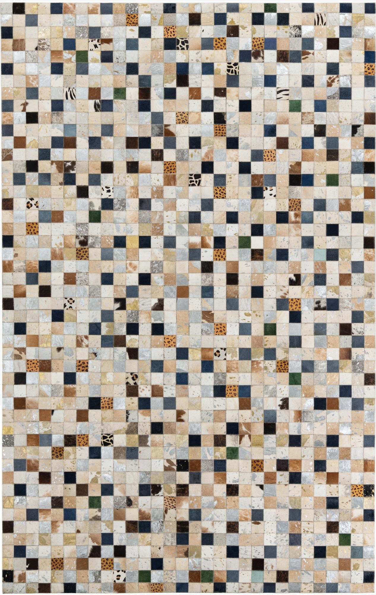 5' 1 x 8' Cowhide Leather Rug