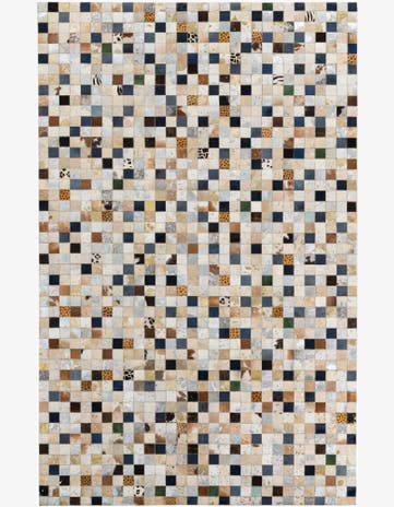 5' 1 x 8' Cowhide Leather Rug