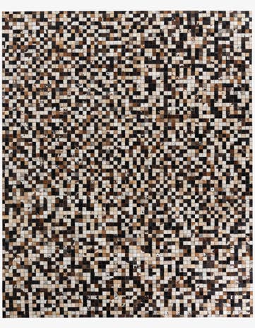 8' 1 x 9' 10 Cowhide Leather Rug