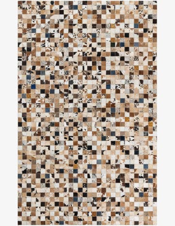 5' x 7' 10 Cowhide Leather Rug
