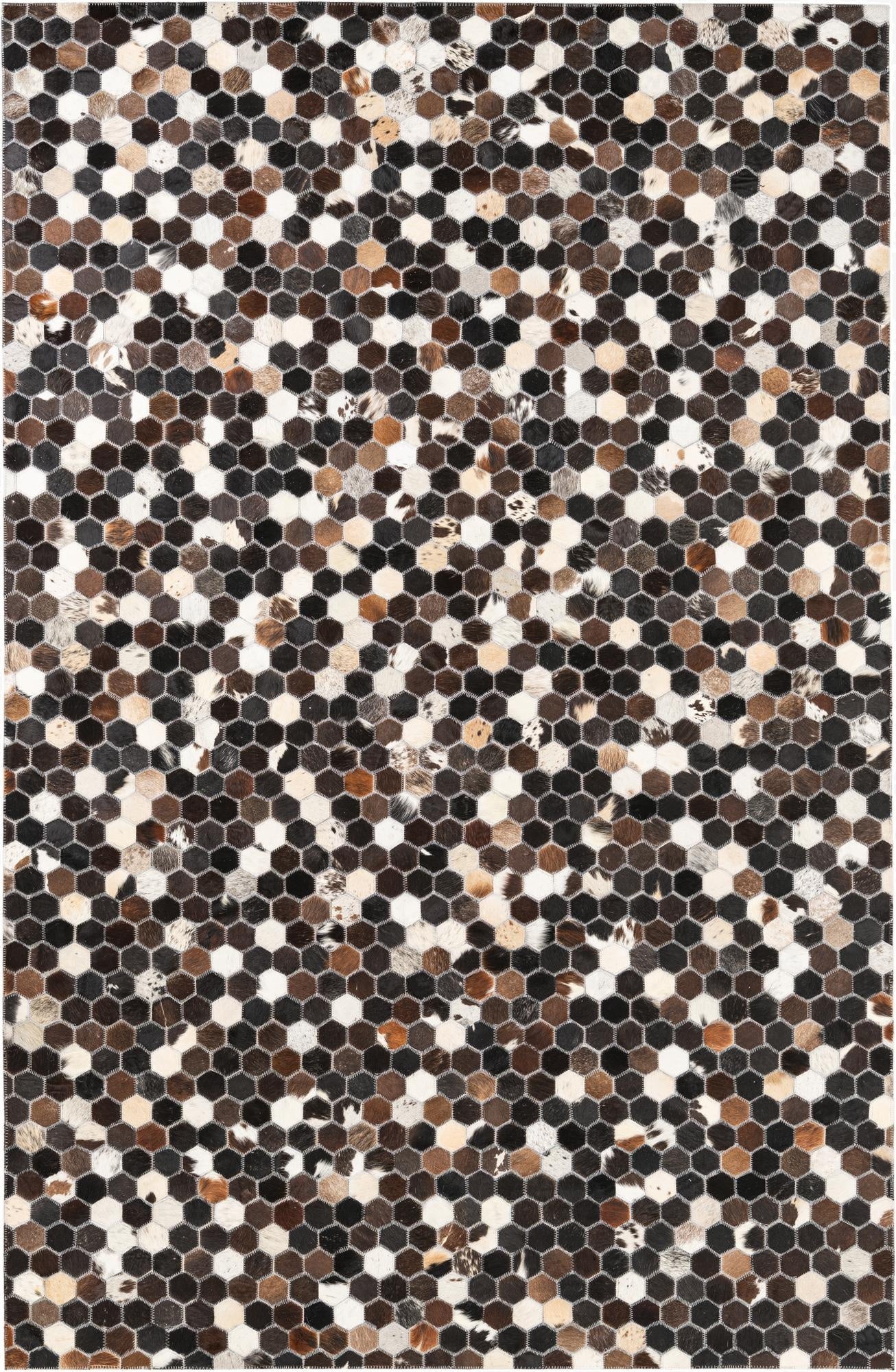 5' 1 x 7' 10 Cowhide Leather Rug