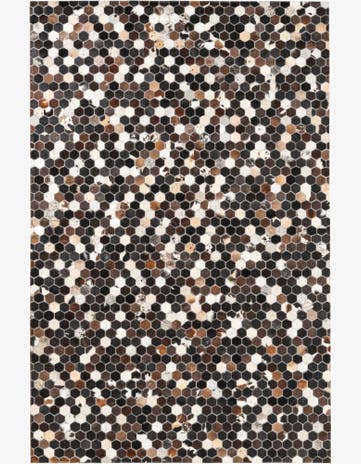 5' 1 x 7' 10 Cowhide Leather Rug