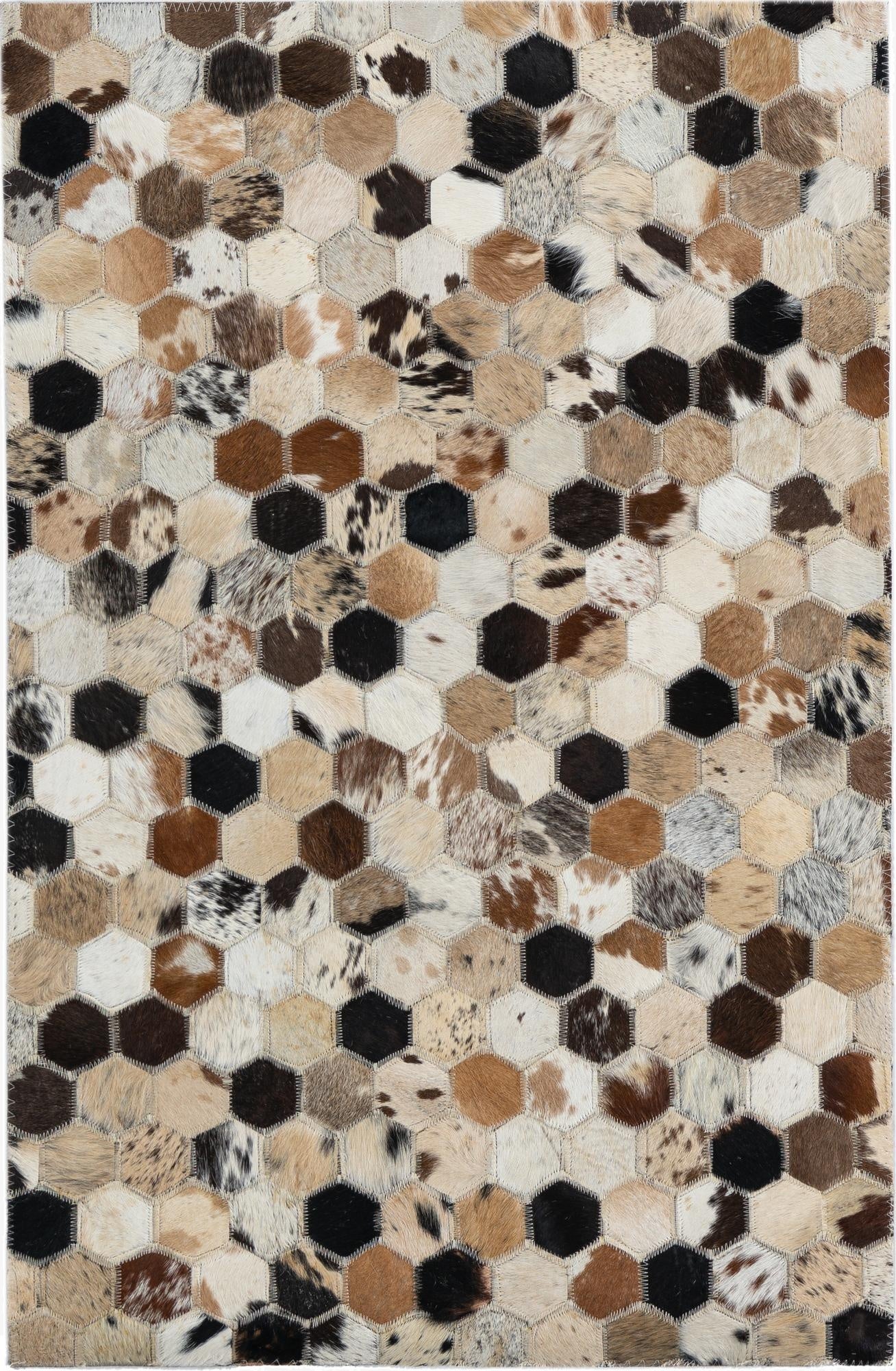 2' x 3' 1 Cowhide Leather Rug