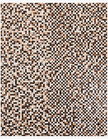 8' 2 x 10' 2 Cowhide Leather Rug