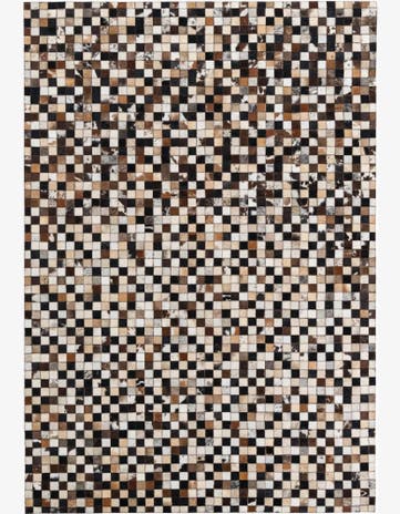 5' 2 x 7' 5 Cowhide Leather Rug