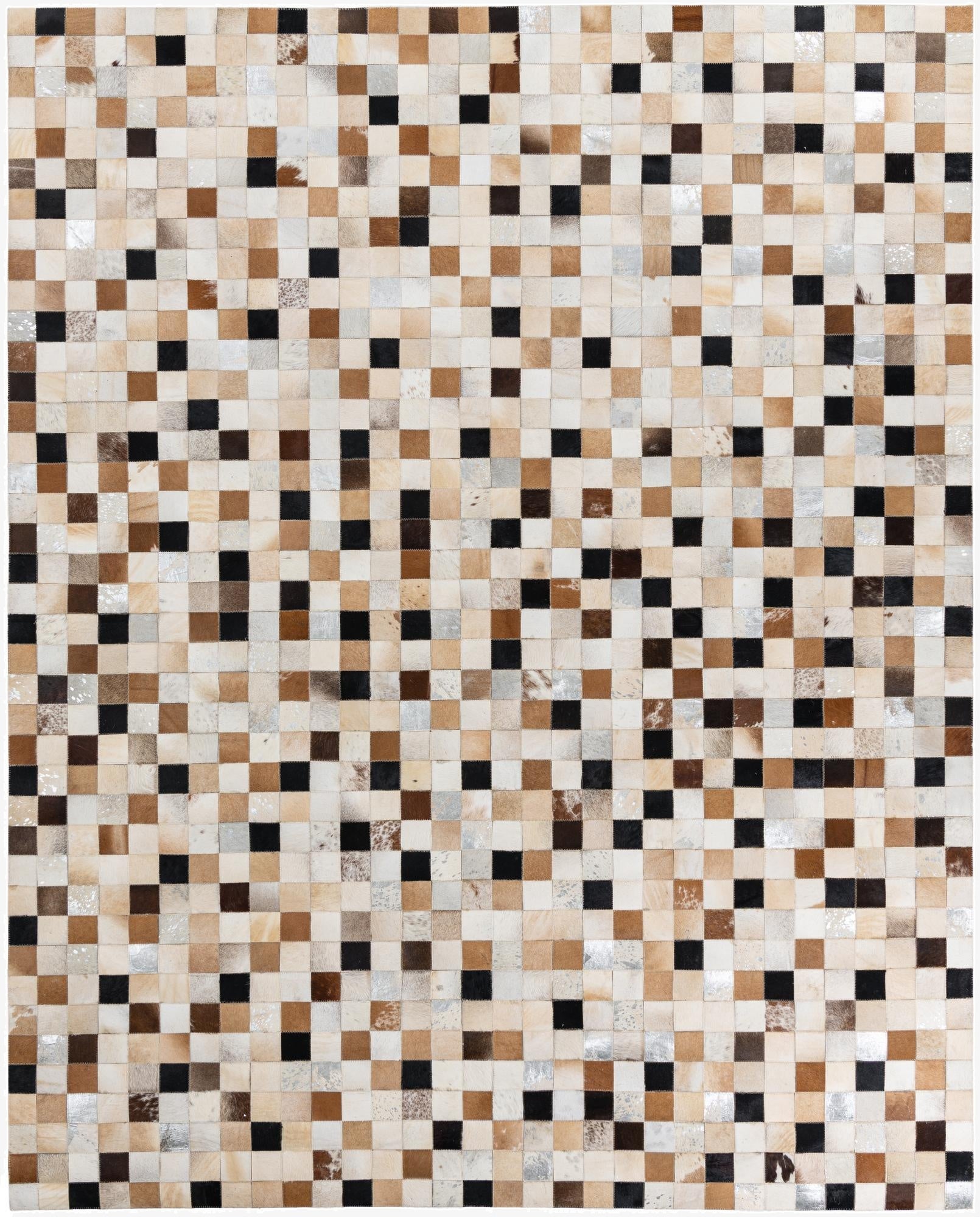 8' 1 x 10' Cowhide Leather Rug