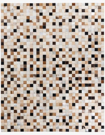 8' 1 x 10' Cowhide Leather Rug