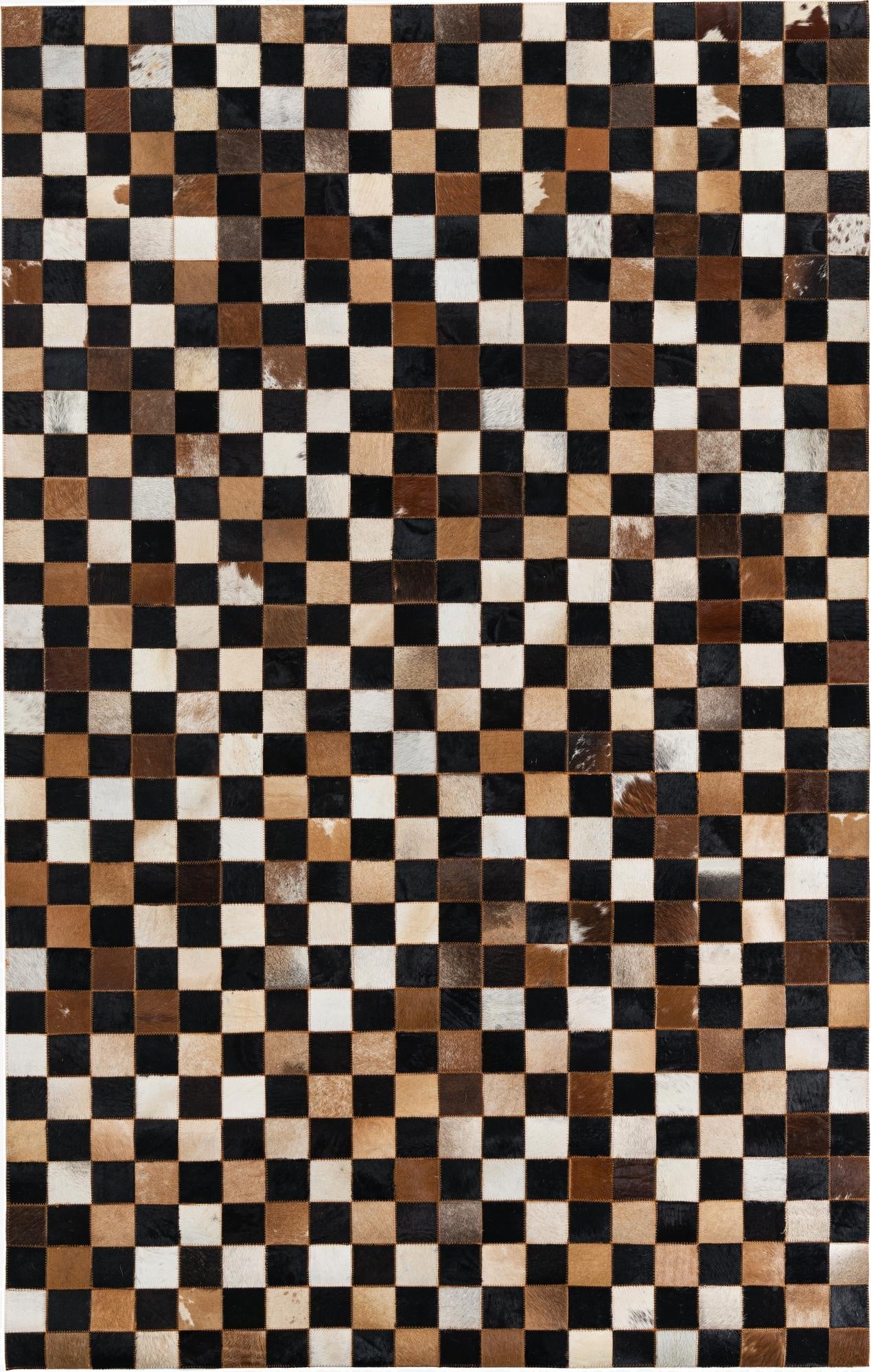 5' 1 x 7' 10 Cowhide Leather Rug