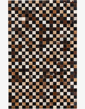 5' 1 x 7' 10 Cowhide Leather Rug