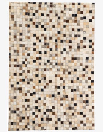3' 8 x 5' 6 Cowhide Leather Rug