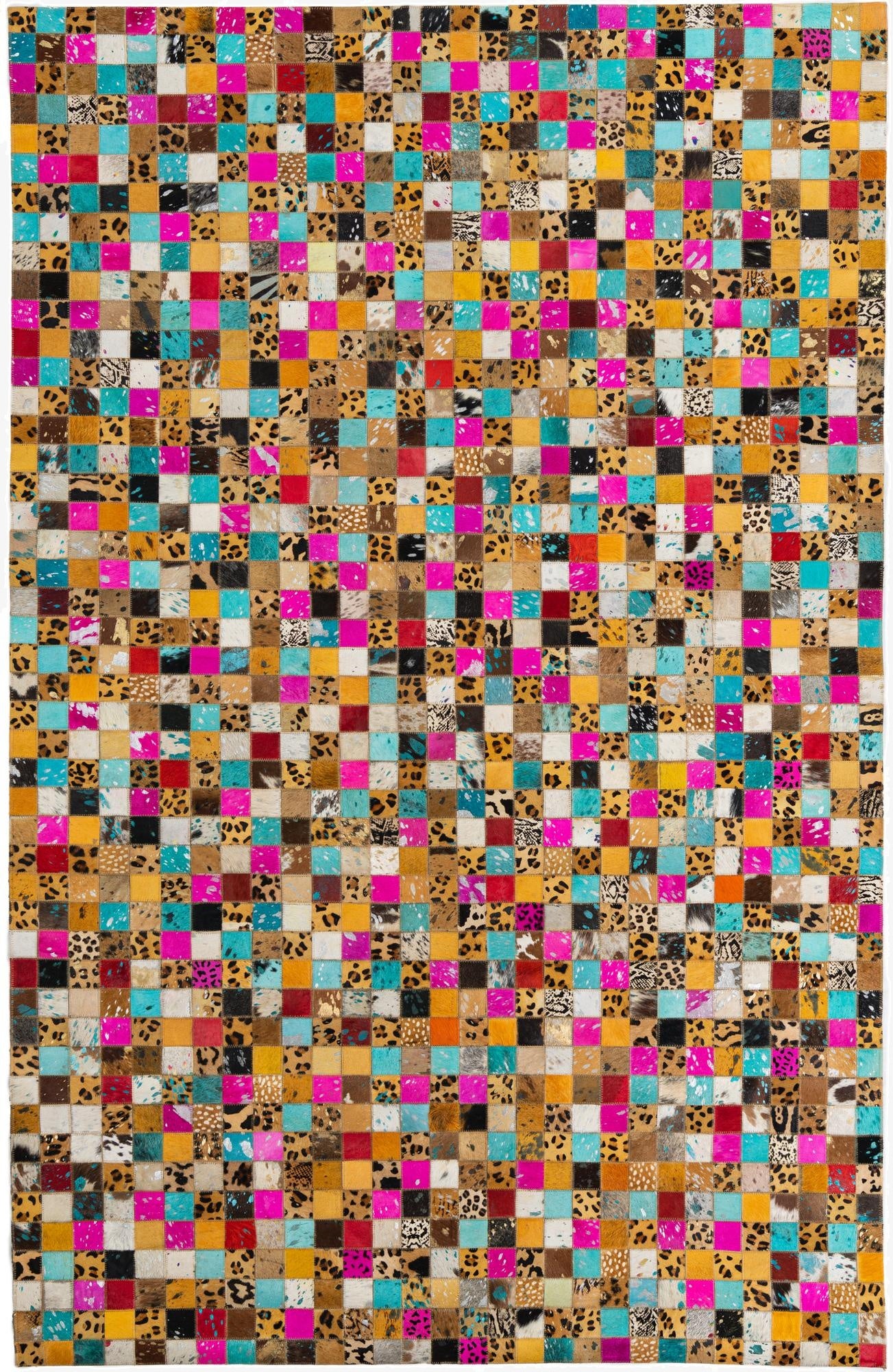 5' 1 x 8' Cowhide Leather Rug