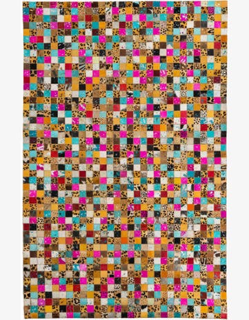 5' 1 x 8' Cowhide Leather Rug