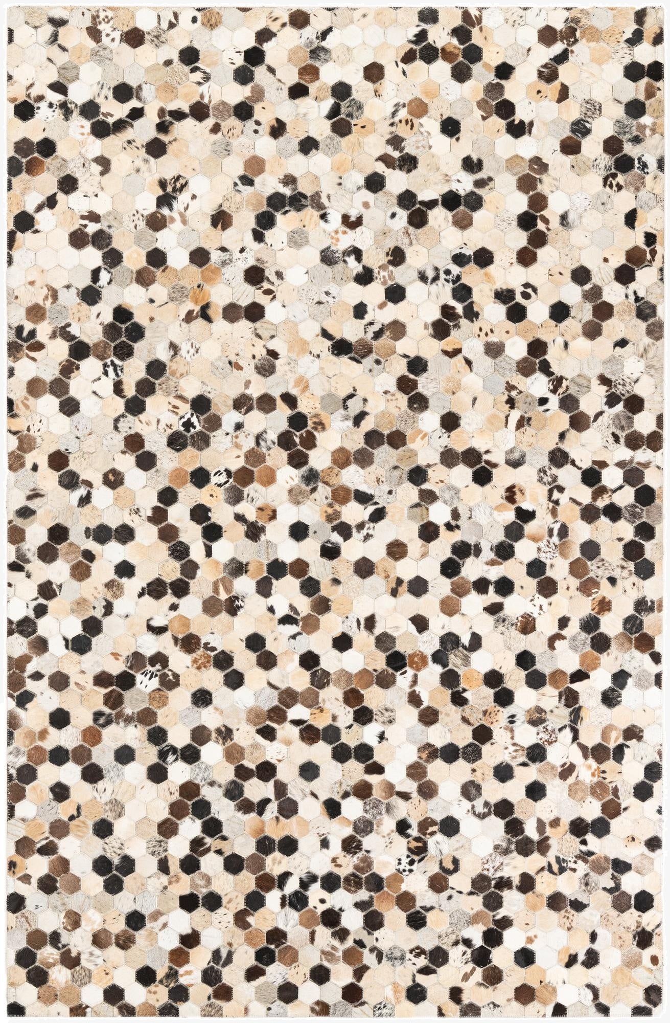 5' 1 x 7' 10 Cowhide Leather Rug