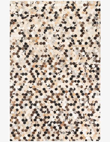 5' 1 x 7' 10 Cowhide Leather Rug