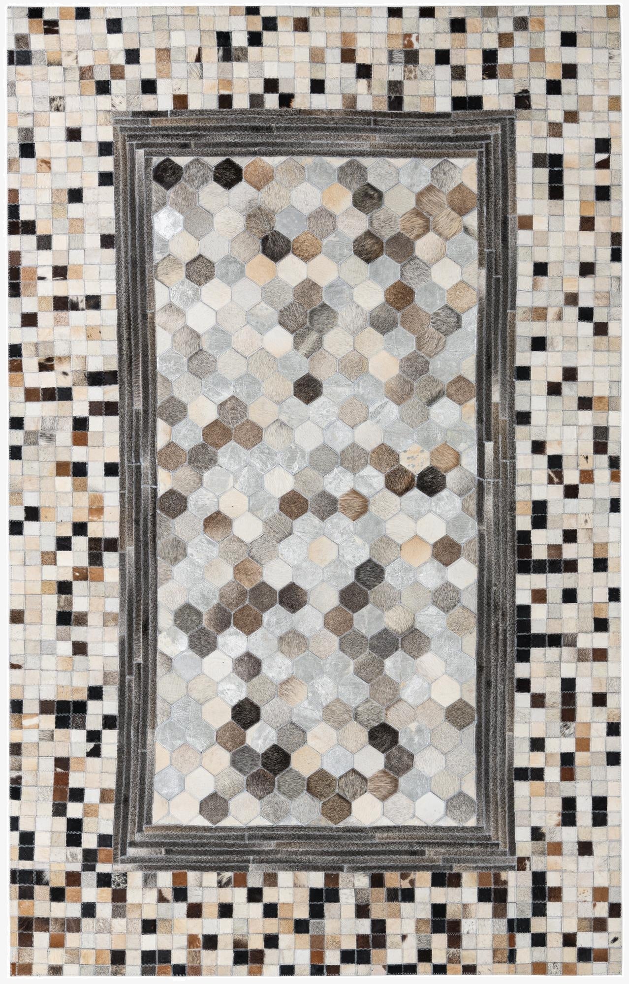 5' x 8' Cowhide Leather Rug