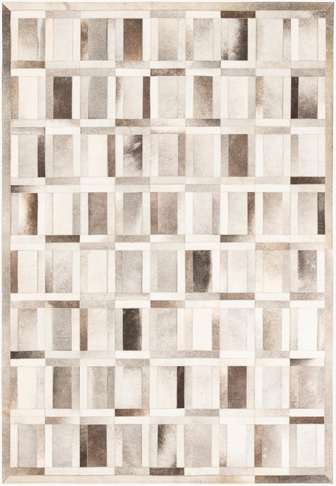 5' 4 x 7' 8 Cowhide Leather Rug