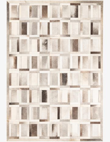 5' 4 x 7' 8 Cowhide Leather Rug